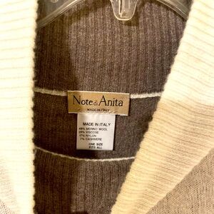 Note di Anita Pullover Poncho, Women One Size, Beige/Tan